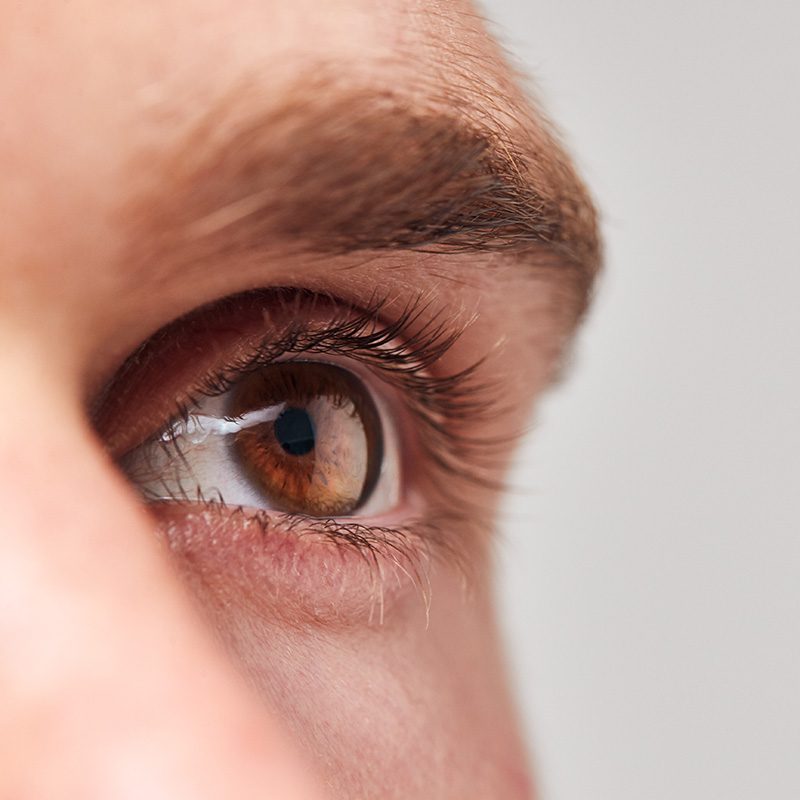 close up of man's eye